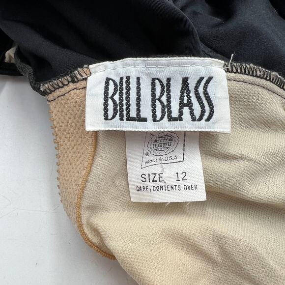90s Vintage Bill Blass One Piece Swim Deadstock Black Classic Swimsuit - Picture 3 of 9